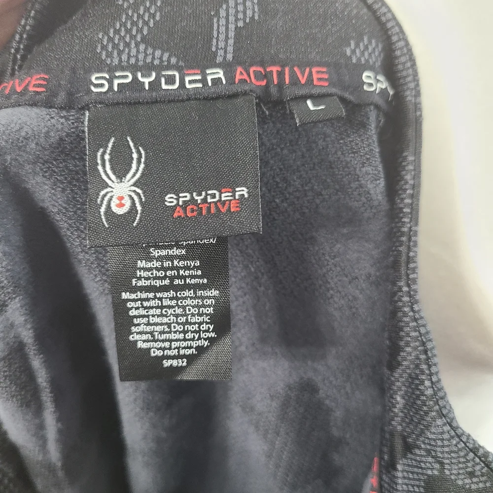 Spyder Active Camo Top Long Sleeve Boxy Crop Thumbholes Half Zip Mock Mockneck L - Picture 9 of 11
